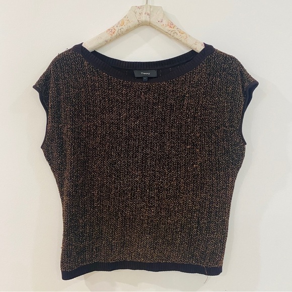 Theory knit glitter metallic sleeveless top - Picture 2 of 9